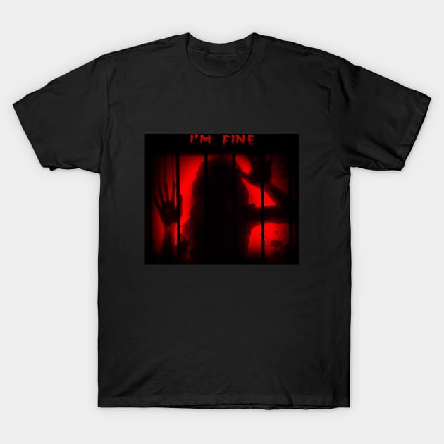 Zombie Enclosed in the Chest -  I'm Fine Halloween T-Shirt by Acid_rain